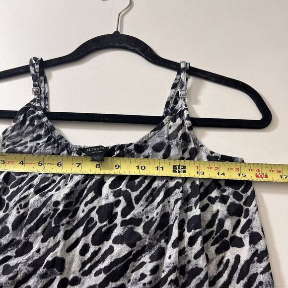 Allsaints Essie Ambient Midi Dress Women’s M Animal Print Asymmetrical Grunge - Picture 7 of 10